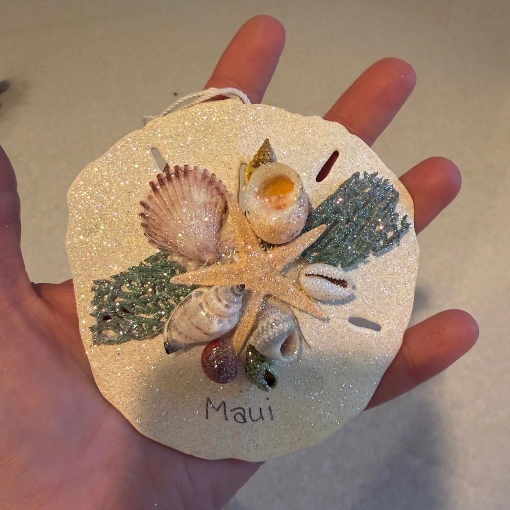 Seashell and Starfish Maui Glitter Christmas Ornament